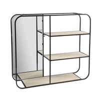 MENSOLA DA INTERNO CON SPECCHIERA 70X18X60 CM E 3 RIPIANI IN LEGNO