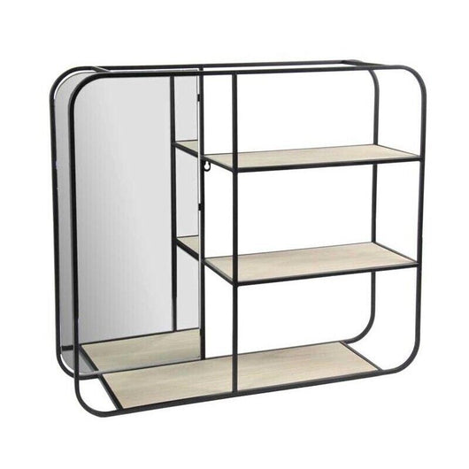 MENSOLA DA INTERNO CON SPECCHIERA 70X18X60 CM E 3 RIPIANI IN LEGNO