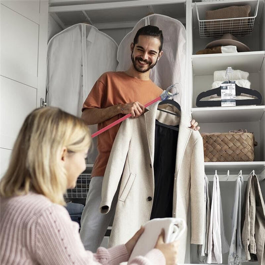 MAURY'S SET ASTA APPENDIABITI 100 CM + SET DI 90 GRUCCE VELVET ANTISCIVOLO IN COLORE ASSORTITO