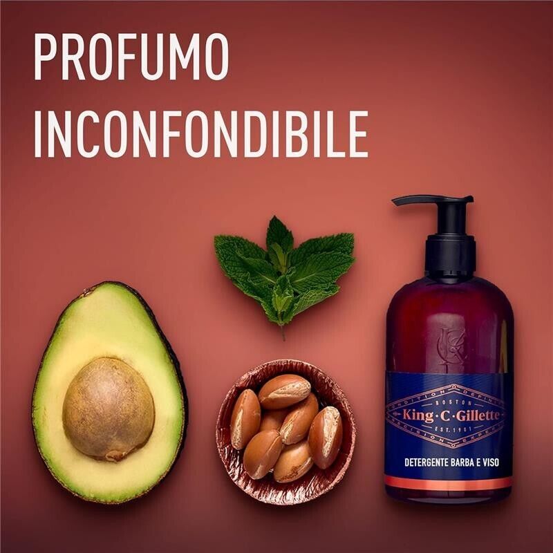 GILLETTE DETERGENTE BARBA KING C. 350 ML FORMULA 3 IN 1 PULIZIA E FRESCHEZZA