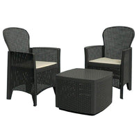 MAURY'S TREE SALOTTO DA GIARDINO CON CUSCINI 3 PZ ANTRACITE