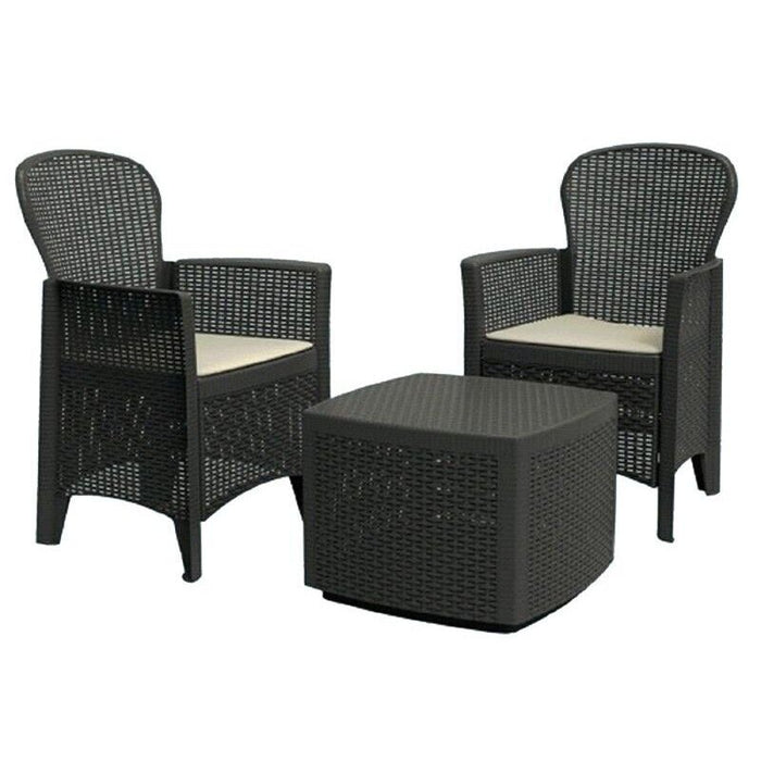 MAURY'S TREE SALOTTO DA GIARDINO CON CUSCINI 3 PZ ANTRACITE