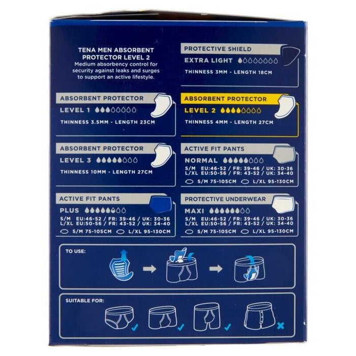 ASSORBENTI TENA MEN ACTIVE FIT LEVEL 2 SET 6 CONFEZIONI DA 10 PEZZI