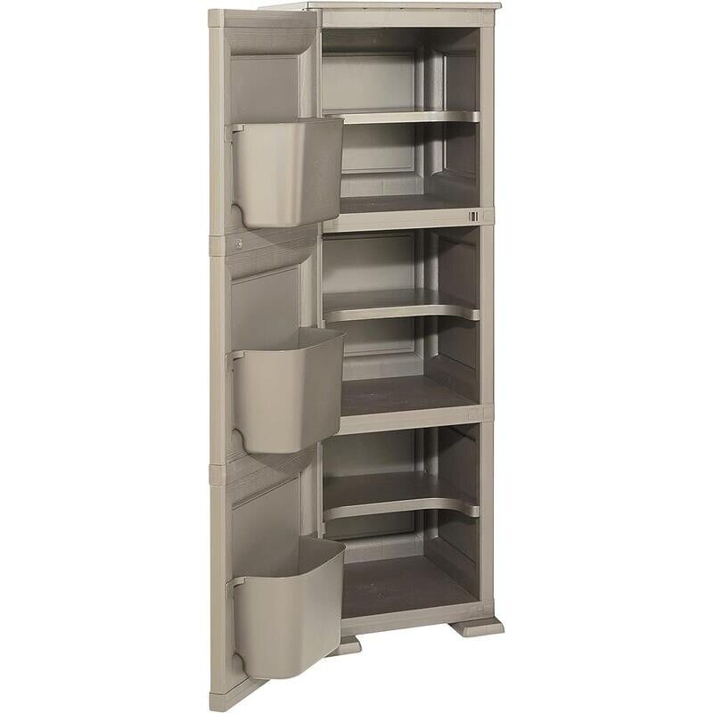 ARMADIO OMNIMODUS 3 SCOMPARTI 40X47X125 CM TALPA EFFETTO LEGNO