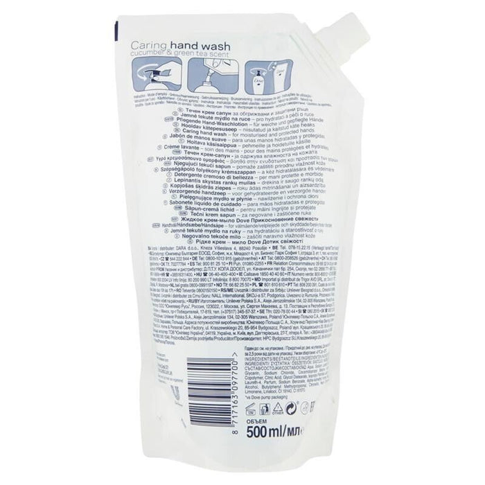 DOVE RICARICA SET 10 PZ SAPONE LIQUIDO MANI RICARICA GO FRESH COCUMBER & GREEN TEA 500ML