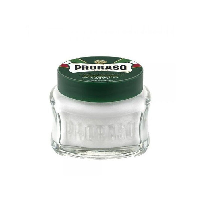CREMA PREBARBA PRORASO SET 3 PZ X 100ML RINFRESCANTE E TONIFICANTE CON OLIO DI EUCALIPTO E MENTOLO