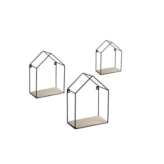 SET 3 BACHECHE STILE INDUSTRIAL 20-15 CM CON DESIGN CASETTA STRUTTURA NERA