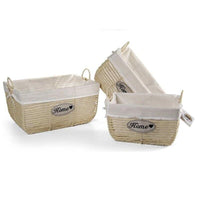 SET 3 CESTE DA BAGNO IN COLORE BEIGE 42/37/31 CM IN TESSUTO
