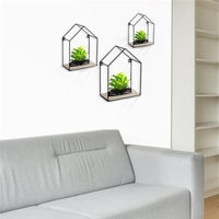 SET 3 BACHECHE STILE INDUSTRIAL 20-15 CM CON DESIGN CASETTA STRUTTURA NERA