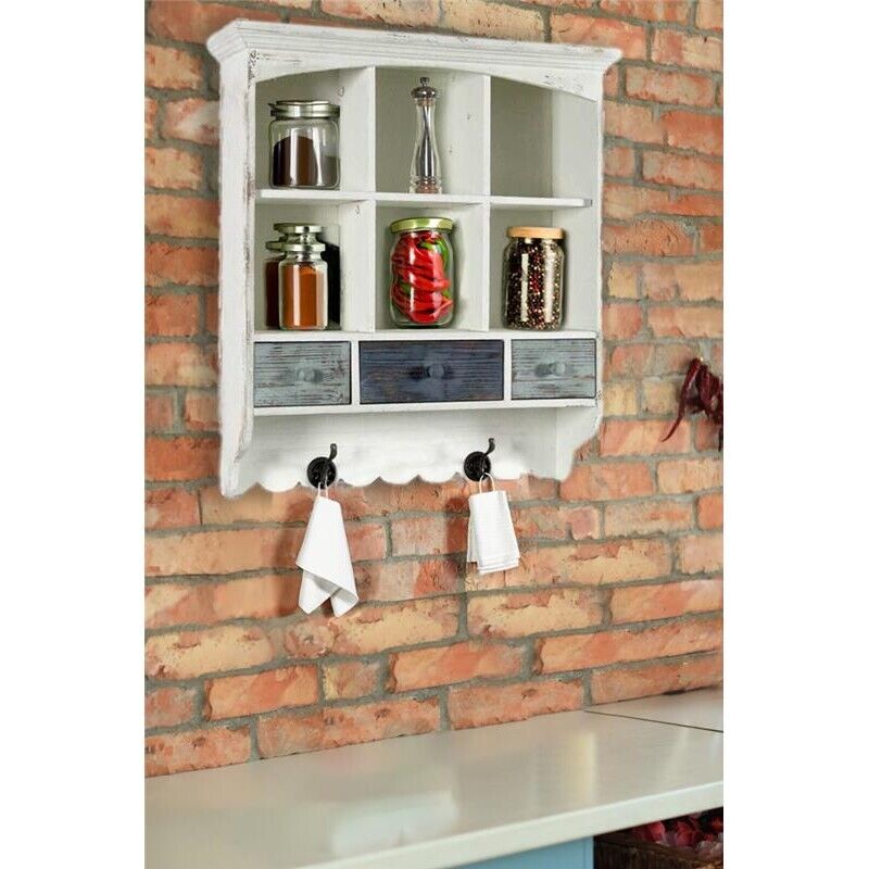 PORTOFINO MOBILETTO ANTICATO CON APPENDINI 54X15X60CM EFFETTIO SHABBY