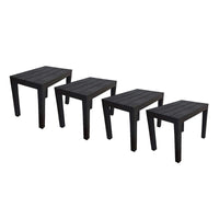 SET 4 PEZZI PANCHINA/TAVOLO DOPPIAFUNZIONE TIMOR IN POLIPROPILENE DA ESTERNO ANTRACITE 60 X 38 X 45 CM