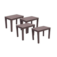 SET 4 PZ PANCHINA/TAVOLO DOPPIAFUNZIONE TIMOR IN POLIPROPILENE DA ESTERNO MOKA 60 X 38 X 45 CM
