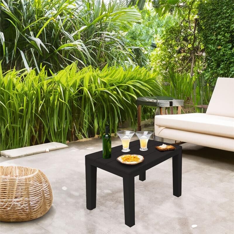 SET 4 PZ PANCHINA/TAVOLO DOPPIAFUNZIONE TIMOR IN POLIPROPILENE DA ESTERNO MOKA 60 X 38 X 45 CM