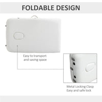 LETTINO MASSAGGI PORTATILE PIEGHEVOLE E PROFESSIONALE IN ALLUMINIO BIANCO 215X60X61-84 CM RESISTENTE