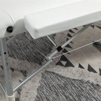 LETTINO MASSAGGI PORTATILE PIEGHEVOLE E PROFESSIONALE IN ALLUMINIO BIANCO 215X60X61-84 CM RESISTENTE