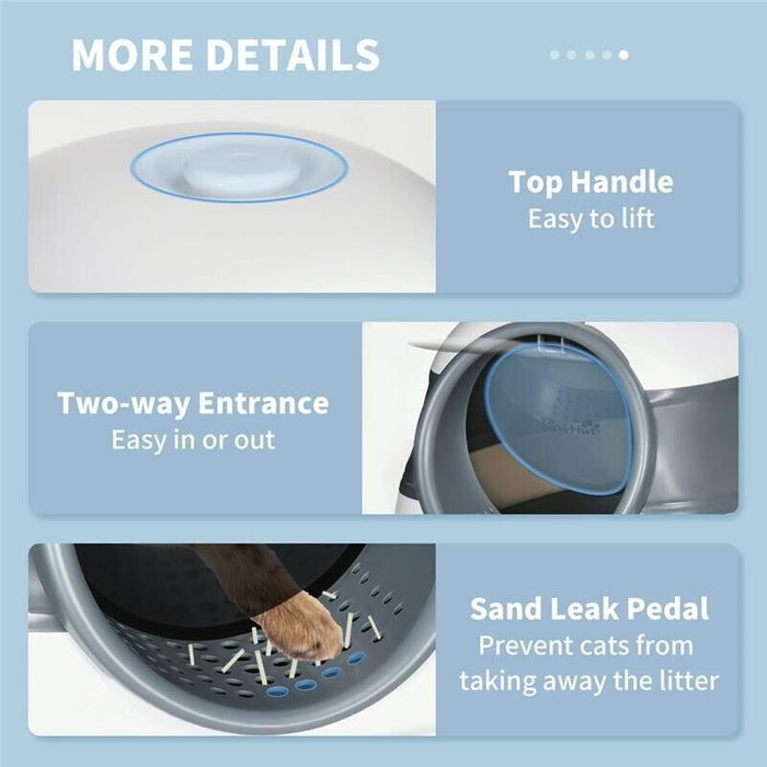 LETTIERA PER GATTI CON PALETTA E DEODORANTE, DESIGN PIEGHEVOLE CON MANIGLIA, 52X41X38 CM