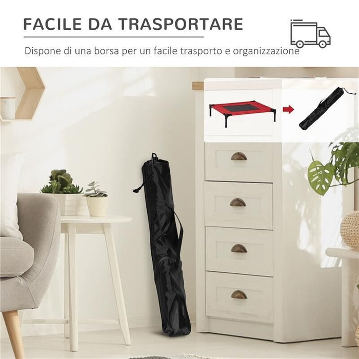 CUCCIA ESTIVA BRANDINA PER CANI FINO A 18KG DA ESTERNO E INTERNO LETTINO PER ANIMALI 76X61X18CM ROSSO