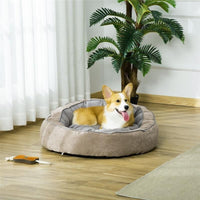 CUCCIA PER CANI IMBOTTITA CON CUSCINO E BORDI RIALZATI, RIVESTIMENTO IN TESSUTO, 85X85X35CM, GRIGIO