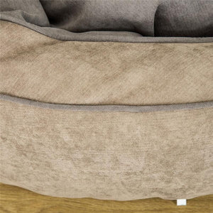 CUCCIA PER CANI IMBOTTITA CON CUSCINO E BORDI RIALZATI, RIVESTIMENTO IN TESSUTO, 85X85X35CM, GRIGIO