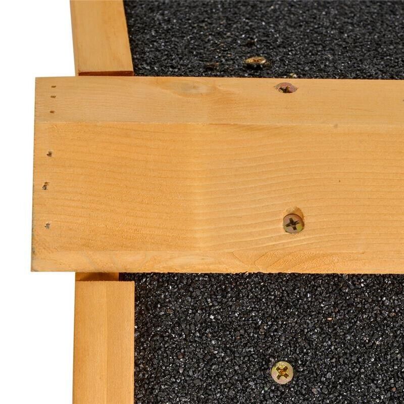 GABBIA PER CONIGLI CON CASETTA, RAMPA E AREA APERTA, CONIGLIERA IN LEGNO E METALLO GIALLO CHIARO, 122X63X92CM