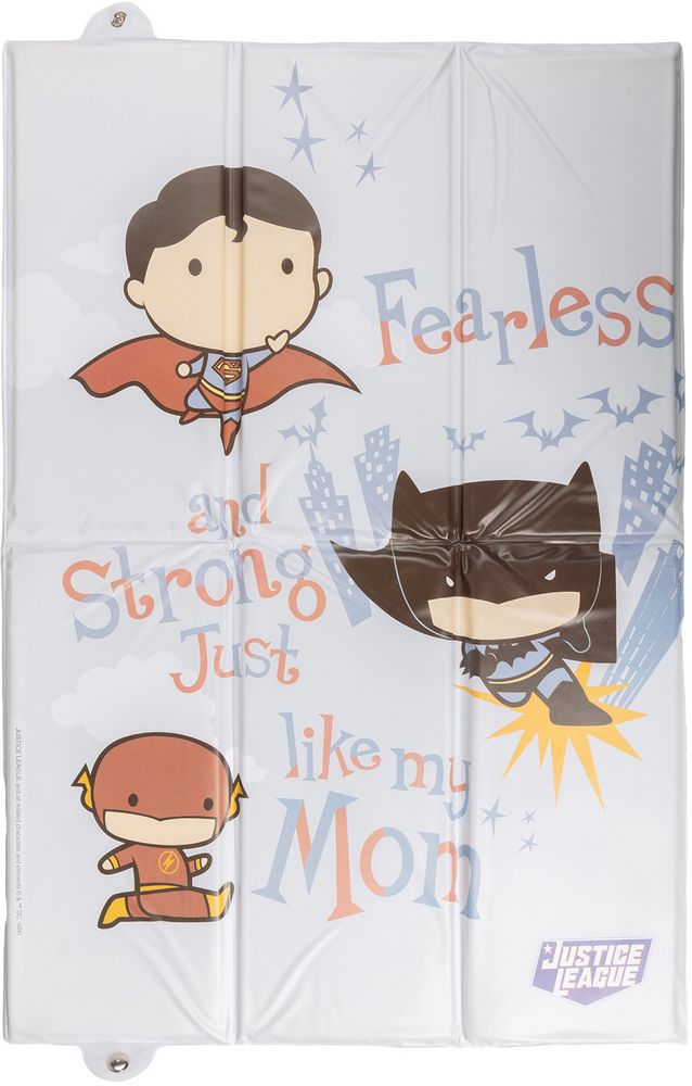 Justice League Piano cambio pieghevole per bambini, salvaspazio e morbido