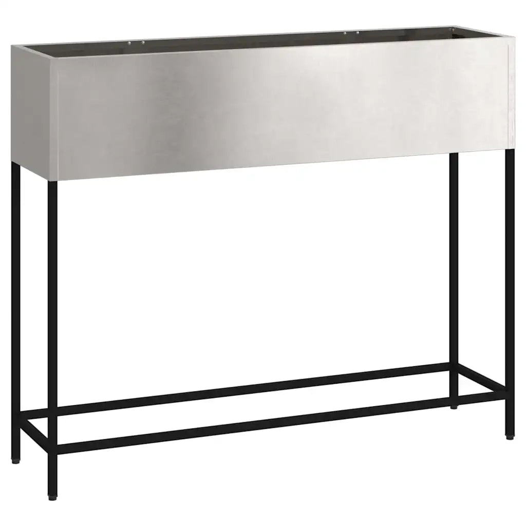 Fioriere | Cassetta per fiori | Vaso da Giardino Rialzato Argento 100 x 26 x 82 cm