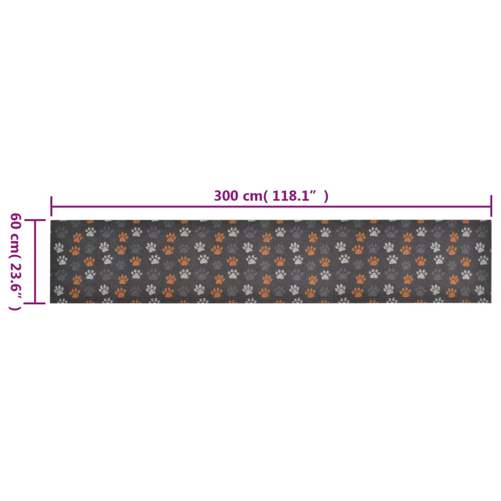 Tappeto da Cucina Lavabile-Tappetino da Cucina Zampe 60x300 cm Velluto