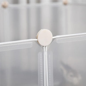 RECINTO PER CONIGLI, CUCCIOLI E PICCOLI ANIMALI MODULABILE IN METALLO E PP, 12 PANNELLI DA 35X45 CM BIANCO