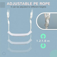 ALTALENA PER BAMBINI 9-36 MESI IN PP E PE CON CORDA REGOLABILE E LUCI LED, 39X16.5X120-180 CM, BIANCO