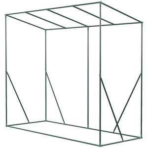 SERRA DA GIARDINO IN PE E ACCIAIO CON 4 PICCHETTI, 2 FINESTRE E COPERTURA RINFORZATA, 200X77X148-169CM