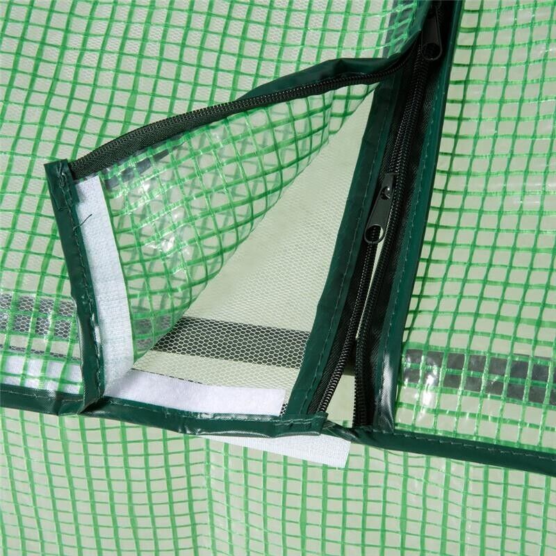 SERRA PICCOLA PER GIARDINO E BALCONE CON FINESTRE E COPERTURA IN PE, 180X90X70CM, VERDE