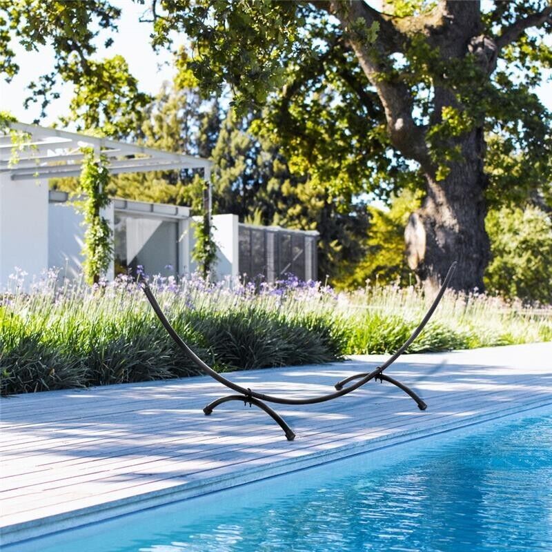 STRUTTURA PER AMACA UNIVERSALE DA ESTERNO IN METALLO, 300X90X100 CM, NERO