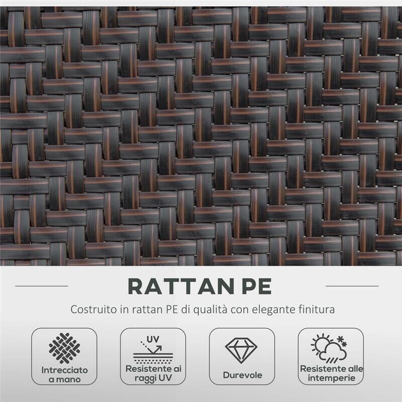 SET SEDIE DA GIARDINO 2 PEZZI IN RATTAN PE E ACCIAIO PIEGHEVOLI CON SCHIENALE REGOLABILE IN 7 POSIZIONI, ROSSO E NERO