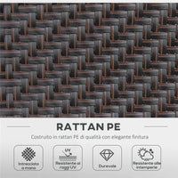 SET SEDIE DA GIARDINO 2 PEZZI IN RATTAN PE E ACCIAIO PIEGHEVOLI CON SCHIENALE REGOLABILE IN 7 POSIZIONI, ROSSO E NERO