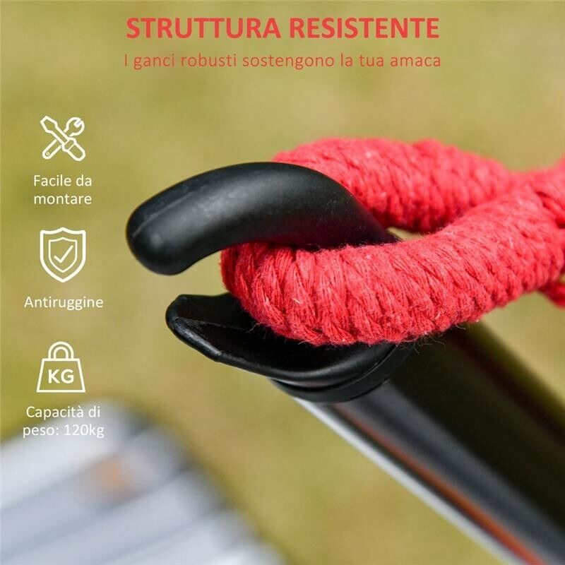 STRUTTURA PER AMACA UNIVERSALE DA ESTERNO IN METALLO, 300X90X100 CM, NERO