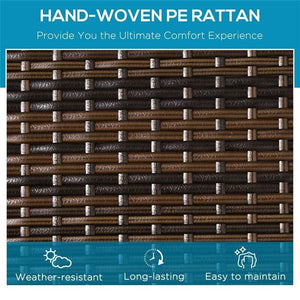 SET 2 LETTINI PRENDISOLE IN RATTAN PE CON CUSCINO E SCHIENALE 5 RECLINAZIONI, 196X60X22CM