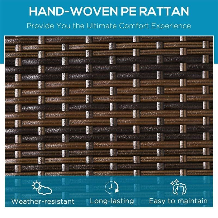 SET 2 LETTINI PRENDISOLE IN RATTAN PE CON CUSCINO E SCHIENALE 5 RECLINAZIONI, 196X60X22CM