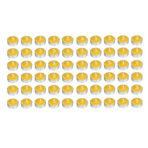 MAURY'S CANDELINE TEA LIGHT 60 PZ GIALLE CON OLIO DI CITRONELLA E BASE IN METALLO