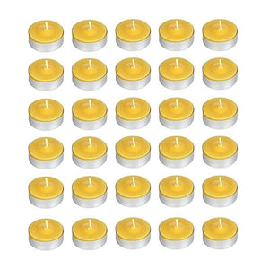 MAURY'S CANDELINE TEA LIGHT 30 PZ GIALLE CON OLIO DI CITRONELLA E BASE IN METALLO