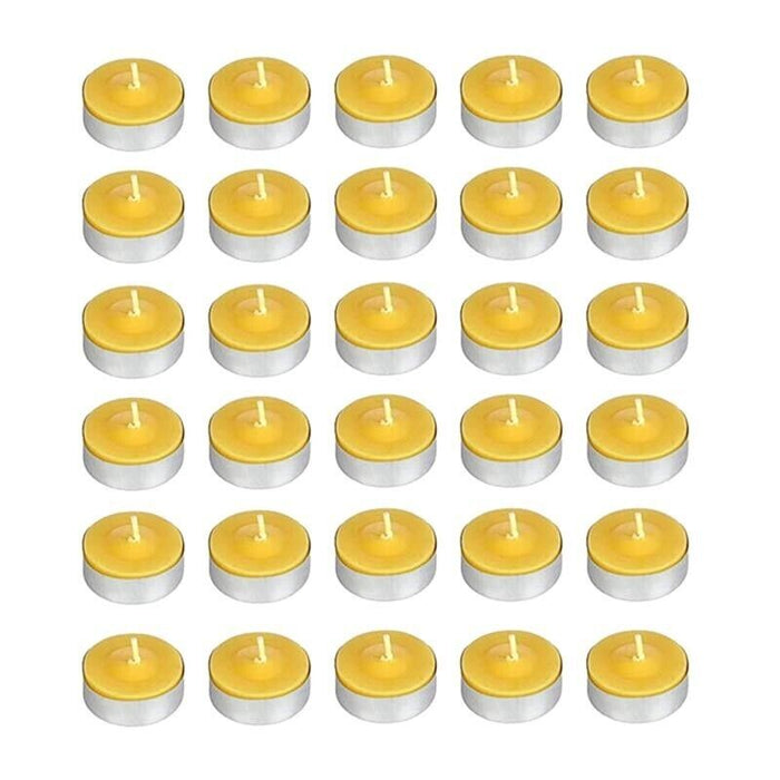 MAURY'S CANDELINE TEA LIGHT 30 PZ GIALLE CON OLIO DI CITRONELLA E BASE IN METALLO