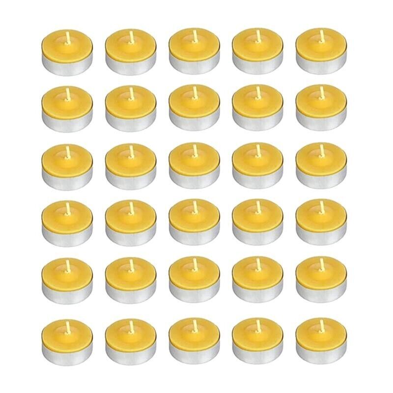 MAURY'S CANDELINE TEA LIGHT 30 PZ GIALLE CON OLIO DI CITRONELLA E BASE IN METALLO