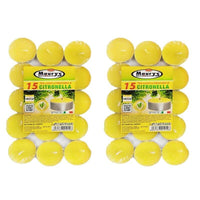 MAURY'S CANDELINE TEA LIGHT 30 PZ GIALLE CON OLIO DI CITRONELLA E BASE IN METALLO