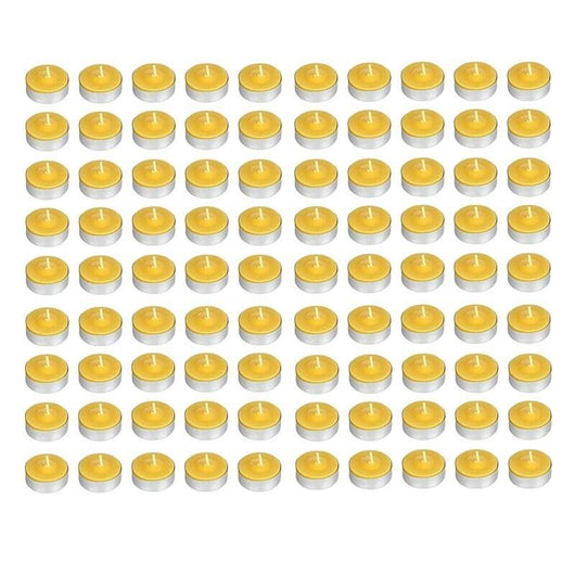 MAURY'S CANDELINE TEA LIGHT 90 PZ GIALLE CON OLIO DI CITRONELLA E BASE IN METALLO