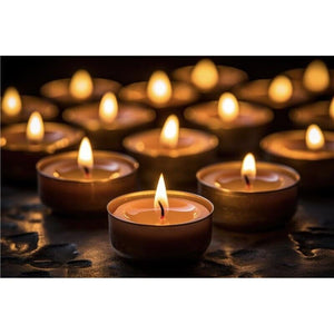 MAURY'S CANDELINE TEA LIGHT 30 PZ GIALLE CON OLIO DI CITRONELLA E BASE IN METALLO