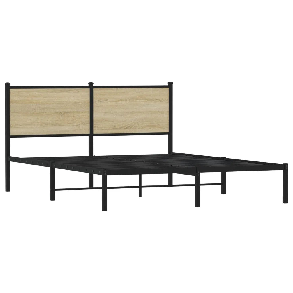 Giroletto senza Materasso in Metallo-Struttura Letto Rovere Sonoma 140x200 cm 169525