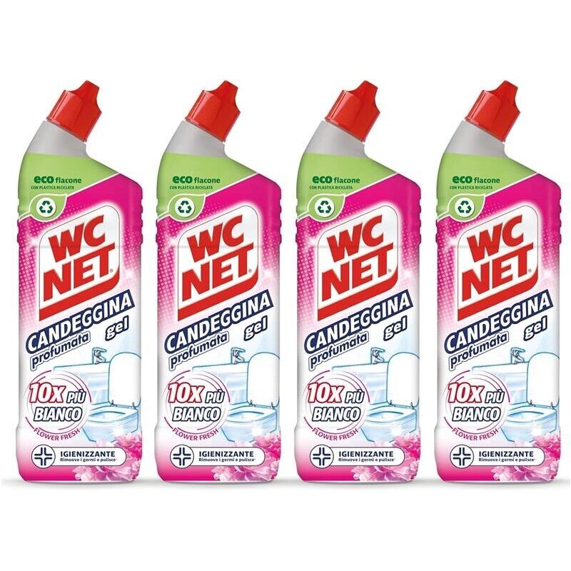 WC NET SET 4 CONFEZIONI GEL CANDEGGINA PROFUMATA 700 ML L'UNA