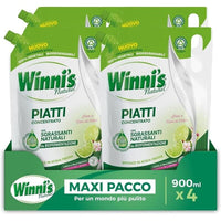WINNI'S RICARICA SET 4 PEZZI DETERGENTE PIATTI DA 900ML LIME E FIORI DI MELA