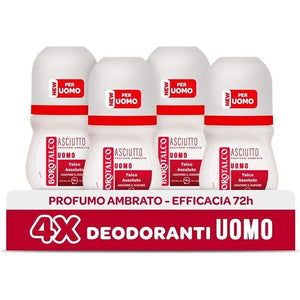 BOROTALCO SET 4 PZ DEO ROLL-ON 50ML L'UNO NEW ASCIUTTO PROFUMO AMBRATO NO ALCOOL 72H
