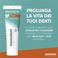 MENTADENT DENTIFRICIO SET 4 CONFEZIONI PROTEZIONE CARIE PROFESSIONAL RIMINALIZZA I DENTI 75ML L'UNO PROTECT+ CARIE