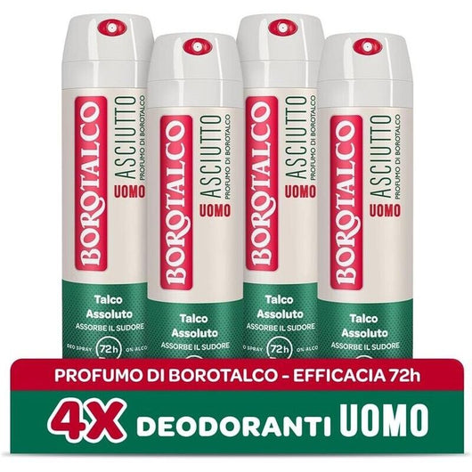 BOROTALCO SET 4 PZ DEO SPRAY 150 ML L'UNO NEW PROFUMO DI BOROTALCO DA UOMO + ASCIUTTO